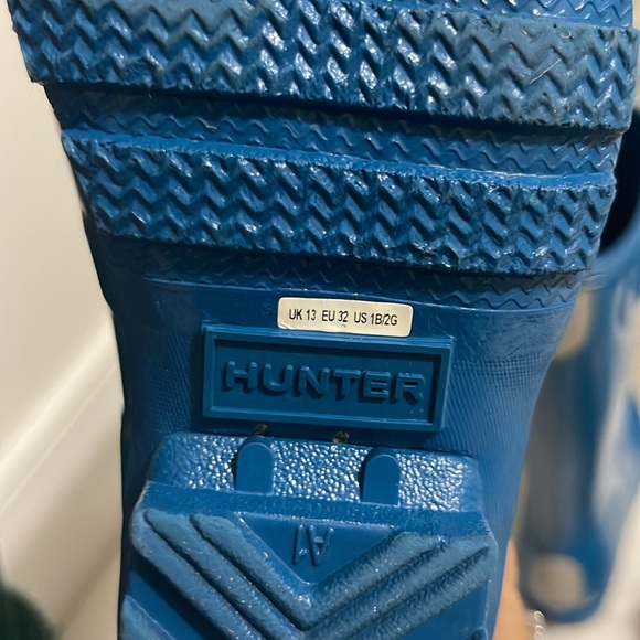 Hunter kids rain boots with side buckle, teal blue size eu 32 - Picture 5 of 5